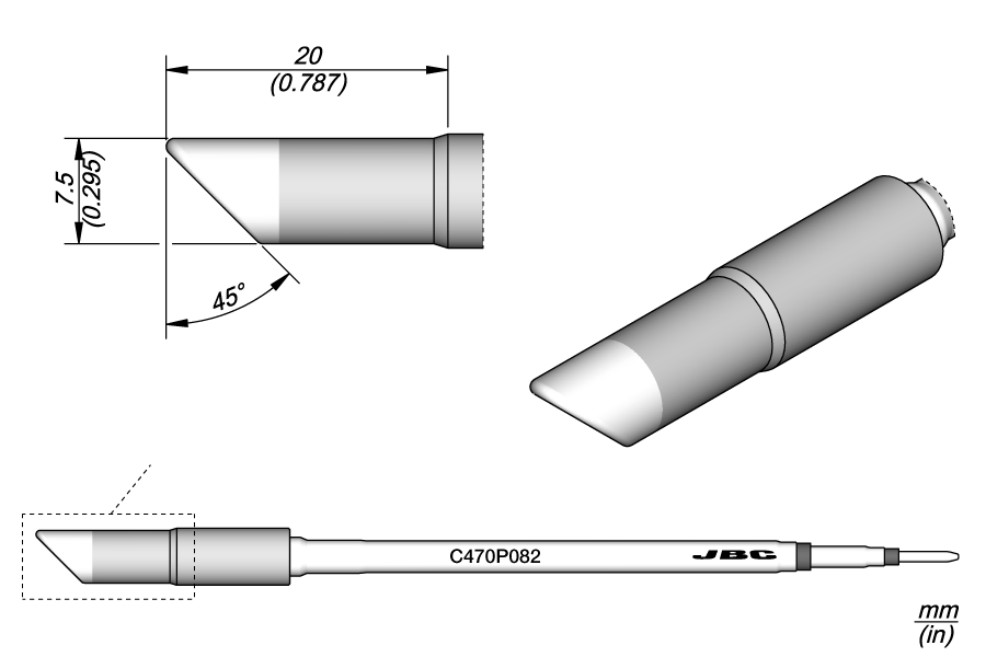 C470P082 - Bevel Cartridge Ø 7.5